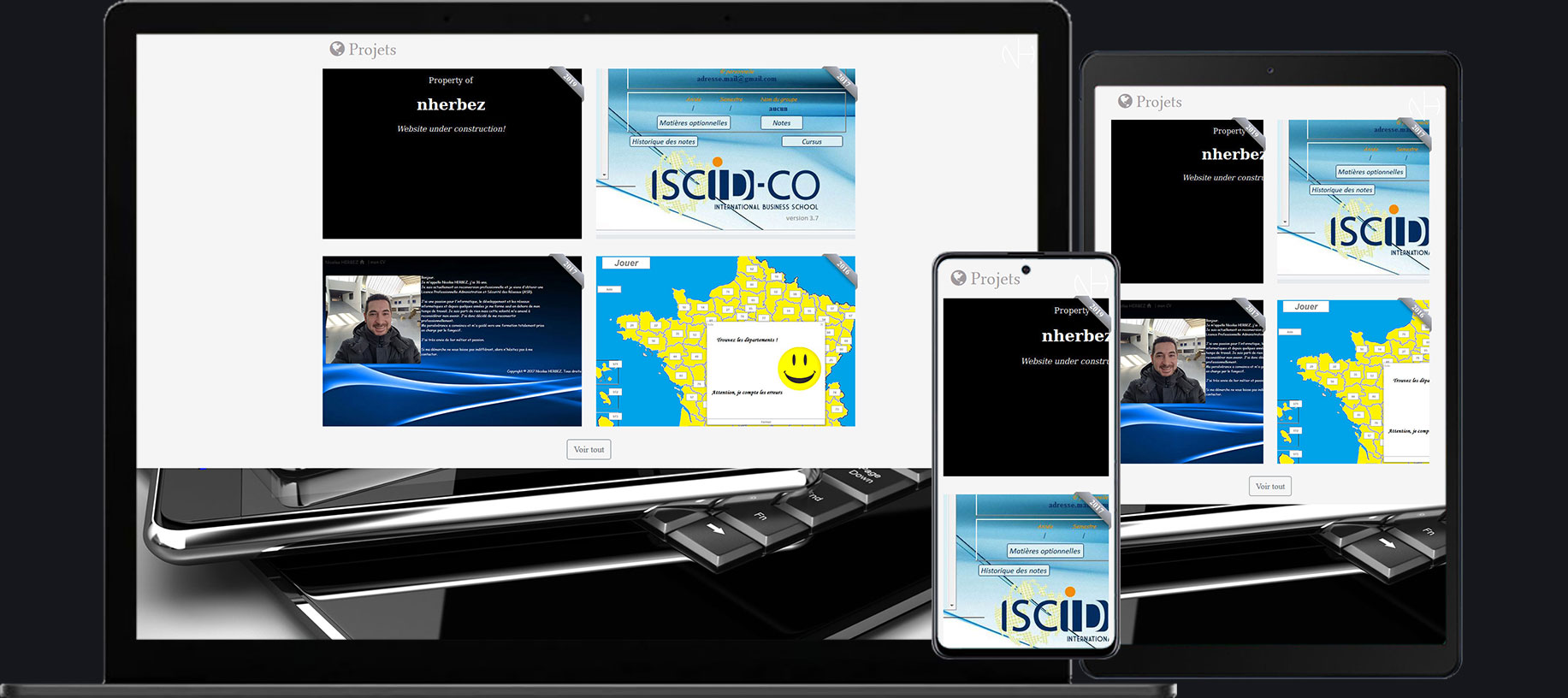 portfolio développeur web full stack responsive liste des projets