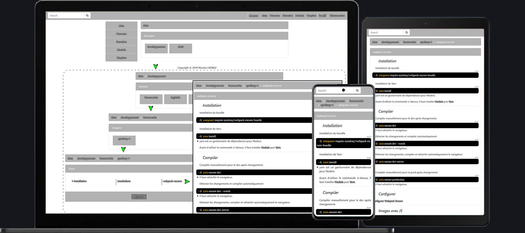 portfolio développeur web full stack responsive mémo personnalisé navigation